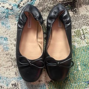 Saks Fifth Avenue Real Leather Black Ballet Flats 8.5